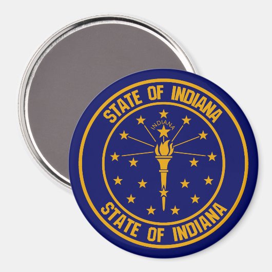 Indiana Round Emblem Magneet (Voorkant / Achterkant)