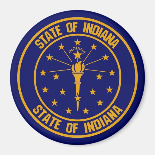 Indiana Round Emblem Magneet (Voorkant)