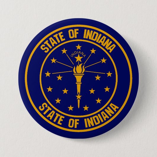 Indiana Round Emblem Ronde Button 7,6 Cm (Voorkant)