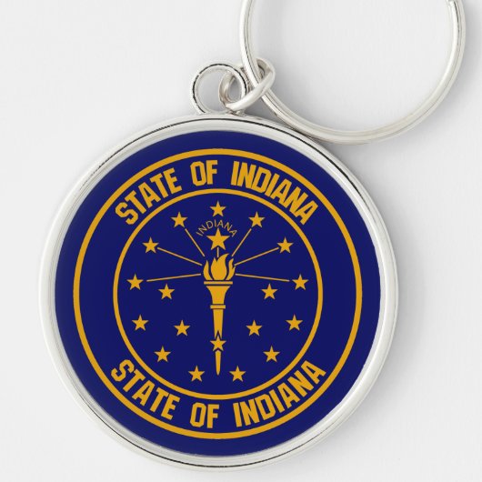 Indiana Round Emblem Sleutelhanger (Voorkant)