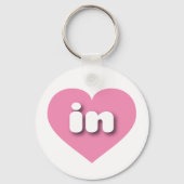 Indiana roze hart - in sleutelhanger (Voorkant)