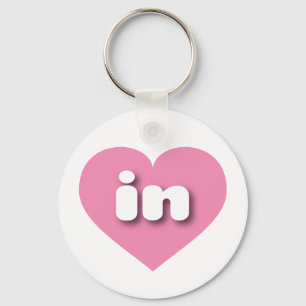 Indiana roze hart - in sleutelhanger