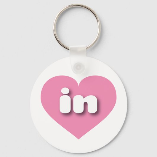 Indiana roze hart - in sleutelhanger (Voorkant)