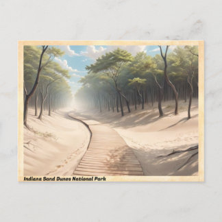 Indiana Sand Dunes National Park Vintage Reizen Briefkaart