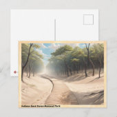 Indiana Sand Dunes National Park Vintage Reizen Briefkaart (Voorkant / Achterkant)