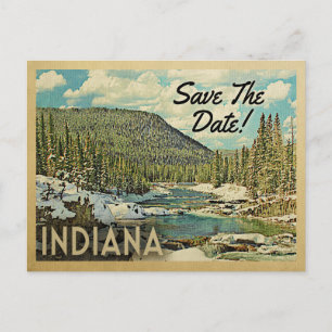 Indiana Save the Date Mountains River Snow Aankondigingskaart