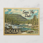 Indiana Save the Date Mountains River Snow Aankondigingskaart (Voorkant)