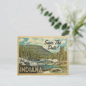 Indiana Save the Date Mountains River Snow Aankondigingskaart (Staand voorkant)