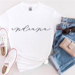 Indiana Script State Women's T-Shirt<br><div class="desc">We voegen altijd dagelijks nieuwe design toe!</div>