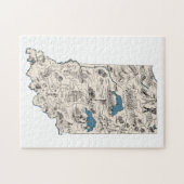 Indiana Shaped Hoosier Afbeelding Map Legpuzzel (Horizontaal)