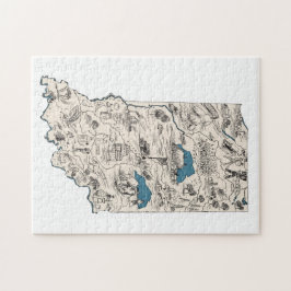 Indiana Shaped Hoosier  Afbeelding Map Legpuzzel