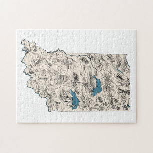 Indiana Shaped Hoosier  Afbeelding Map Legpuzzel