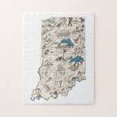 Indiana Shaped Hoosier  Afbeelding Map Legpuzzel (Verticaal)