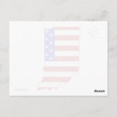 Indiana Shaped Patriotic Hoosier American Flag Briefkaart (Achterkant)