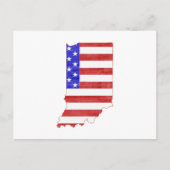 Indiana Shaped Patriotic Hoosier American Flag Briefkaart (Voorkant)