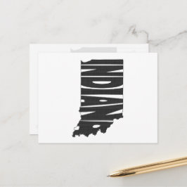 Indiana Shaped Word Art Black Text Font Indianan Briefkaart