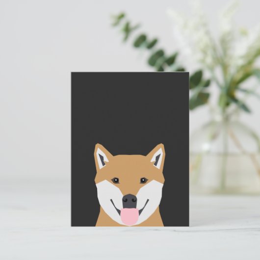 Indiana - Shiba Inu Dog Illustratie voor Hondenlie Briefkaart (Staand voorkant)