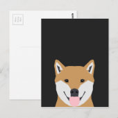 Indiana - Shiba Inu Dog Illustratie voor Hondenlie Briefkaart (Voorkant / Achterkant)