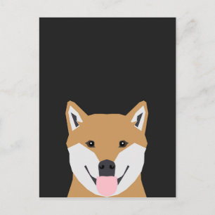Indiana - Shiba Inu Dog Illustratie voor Hondenlie Briefkaart