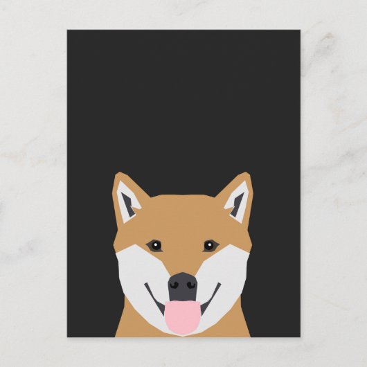 Indiana - Shiba Inu Dog Illustratie voor Hondenlie Briefkaart (Voorkant)
