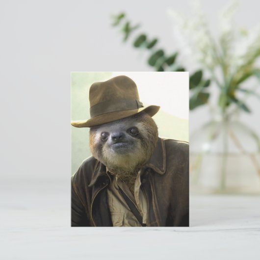 Indiana Sloth Briefkaart (Staand voorkant)