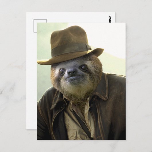 Indiana Sloth Briefkaart (Voorkant / Achterkant)