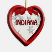 Indiana Snowflake Heart-kerstversiering Keramisch Ornament (Rechts)