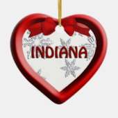 Indiana Snowflake Heart-kerstversiering Keramisch Ornament (Voorkant)