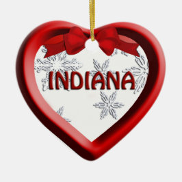 Indiana Snowflake Heart-kerstversiering Keramisch Ornament
