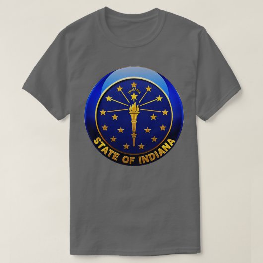 Indiana Staat Vlag Roundel Ontwerp T-shirt (Design voorkant)