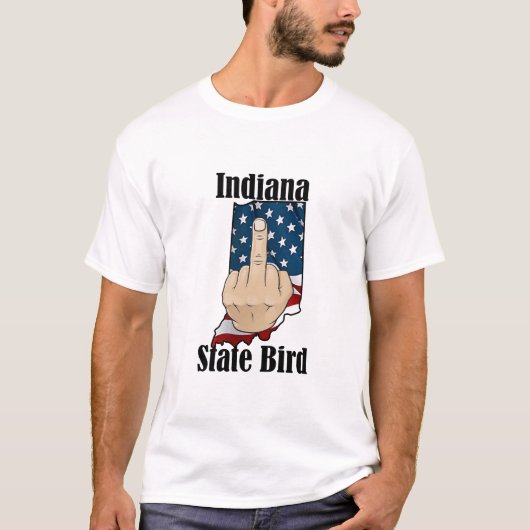 Indiana staat vogel t-shirt middelvinger vlag (Voorkant)