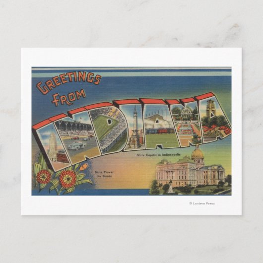 Indiana (staatskapitaal/bloem) briefkaart (Voorkant)