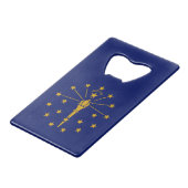 Indiana Staatsvlag Creditkaart Flessenopener (Achterkant Gekanteld)