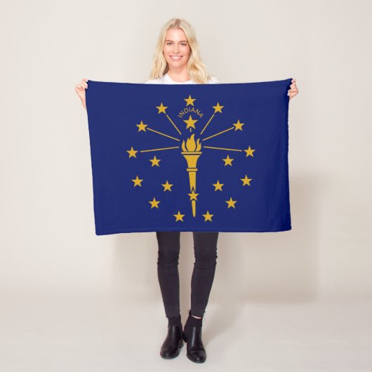 Indiana Staatsvlag Fleece Deken (In situ)