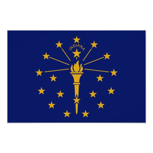 Indiana Staatsvlag Foto Afdruk (Voorkant)