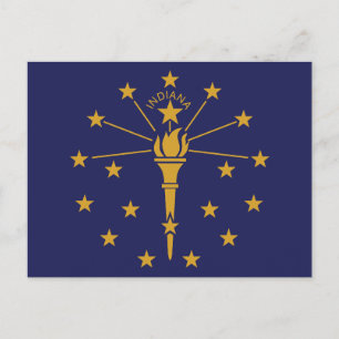 Indiana Staatsvlag Hoosier State Fakkel 19 sterren Briefkaart