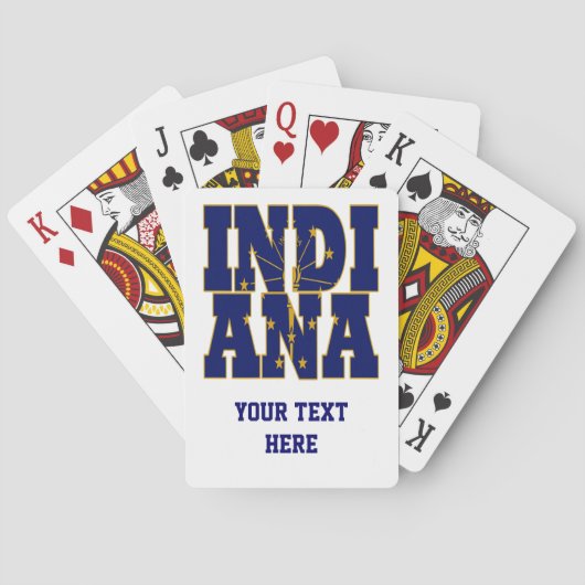 Indiana staatsvlag tekst speelkaarten (Achterkant)