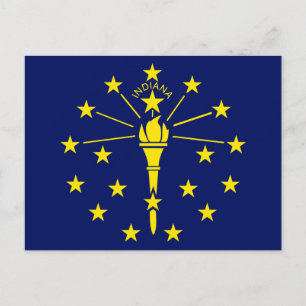Indiana Staatsvlag van Blauw & Goud Toorts & Sterr Briefkaart