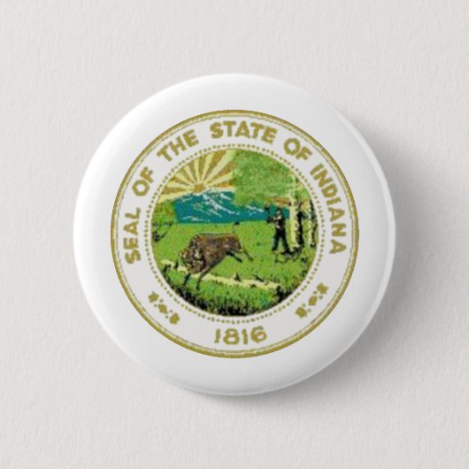 Indiana Staatszegel Ronde Button 5,7 Cm (Voorkant)