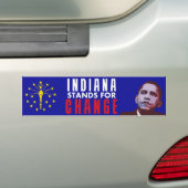 Indiana Stands for Change - Obama Bumpersticker (Op auto)