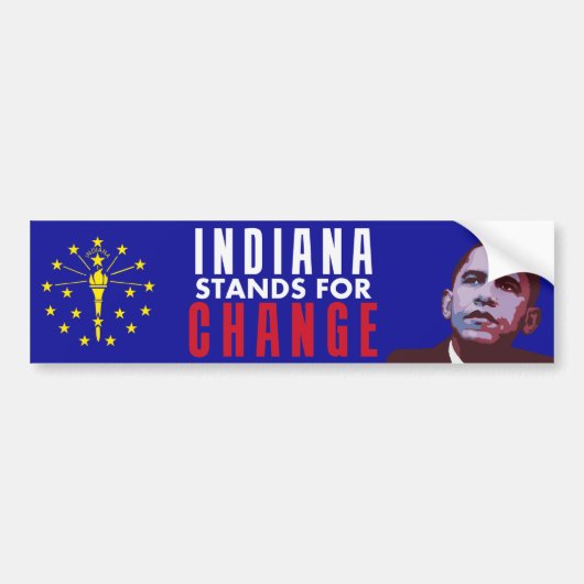Indiana Stands for Change - Obama Bumpersticker (Voorkant)