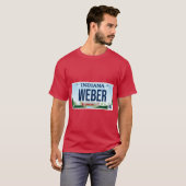Indiana State aangepaste Weber vanity kentekenplaa T-shirt (Voorkant volledig)