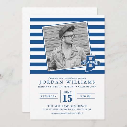 Indiana State Afstuderen Aankondiging (Voorkant / Achterkant)