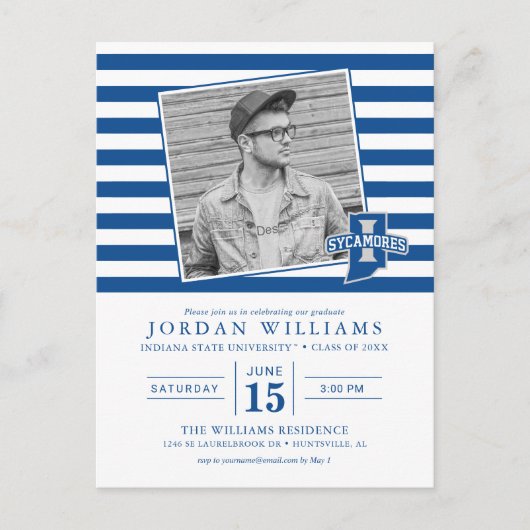 Indiana State Afstuderen Aankondigingskaart (Voorkant)