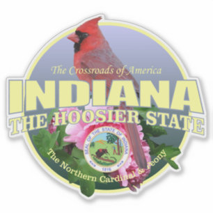 Indiana State Bird & Flower Sticker