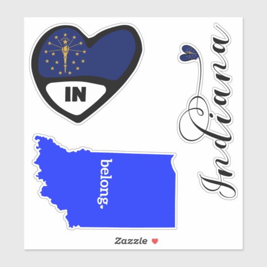 Indiana State, blad van Die Cut Stickers (Vel)