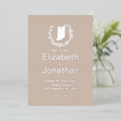 Indiana State Destination Wedding Folie Uitnodiging (Staand Voorkant)