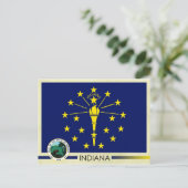 Indiana State Flag and Seal Briefkaart (Staand voorkant)