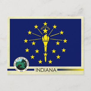 Indiana State Flag and Seal Briefkaart
