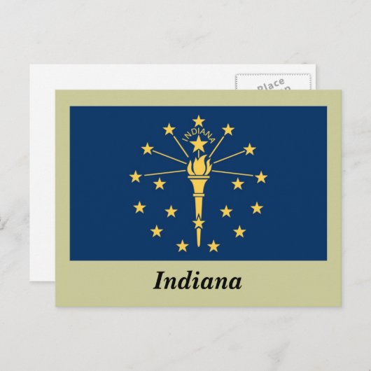 Indiana State Flag Briefkaart (Voorkant / Achterkant)
